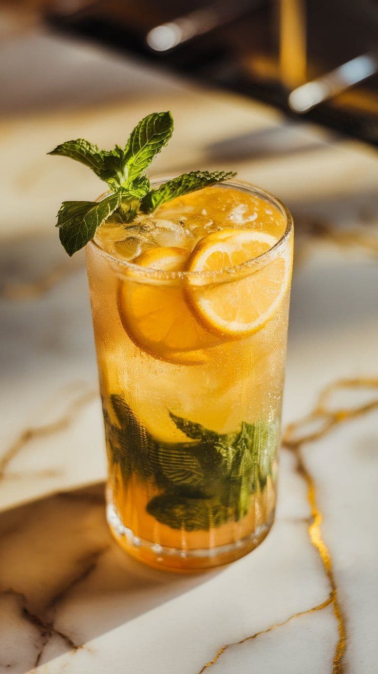 Mojito Zitrone mit Minze und Zitronenscheiben